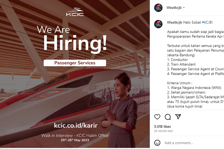 Lowongan Kerja KCIC Ini!