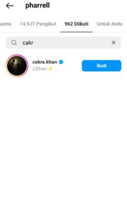 Cakra Khan agt difollow Pharrell Williams