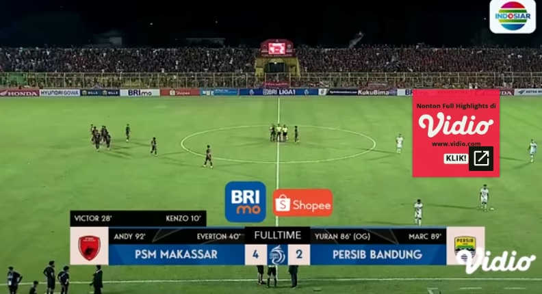 Klasemen sementara persib, PSM Makassar, Minggu 23 Juli 2023