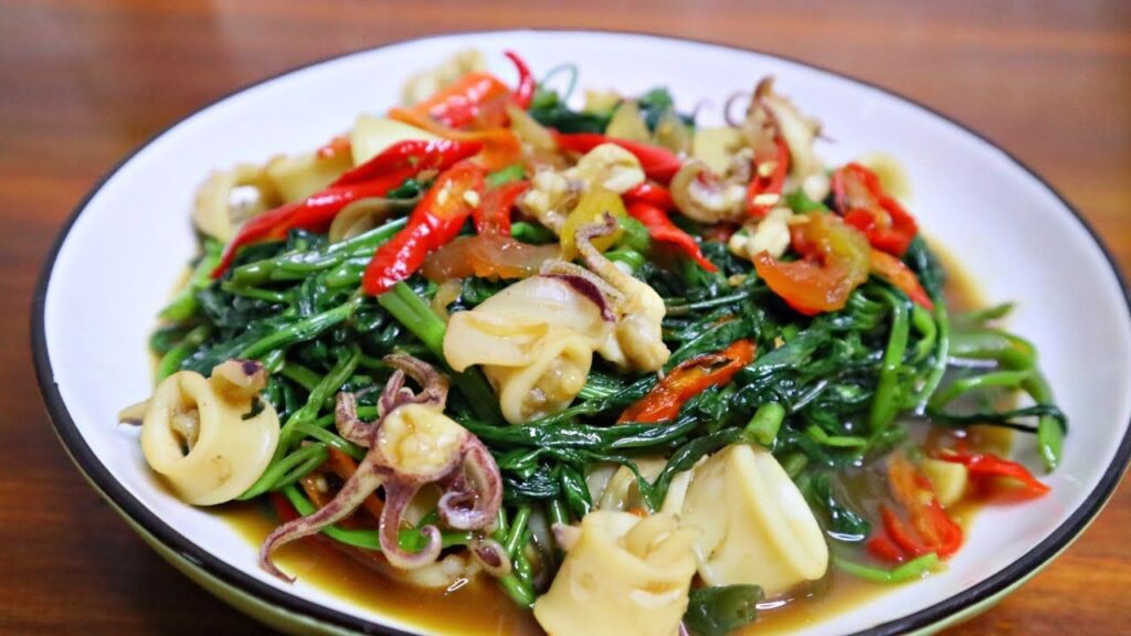 resep plecing Kangkung Cumi Asin