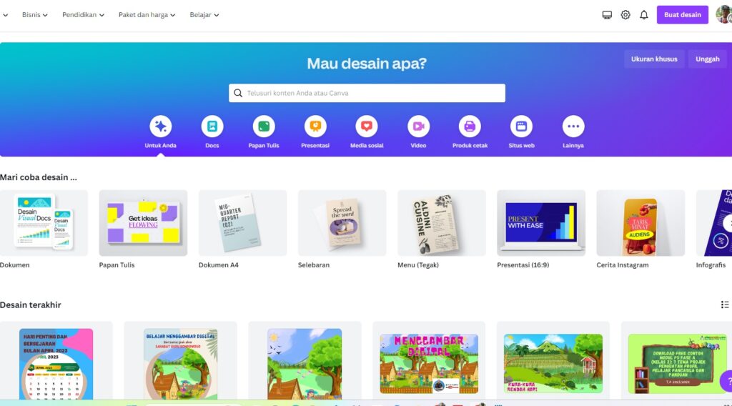 daftar Canva Pendidikan gratis