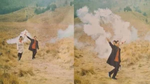 foto prewedding kebakaran bukit teletubbies