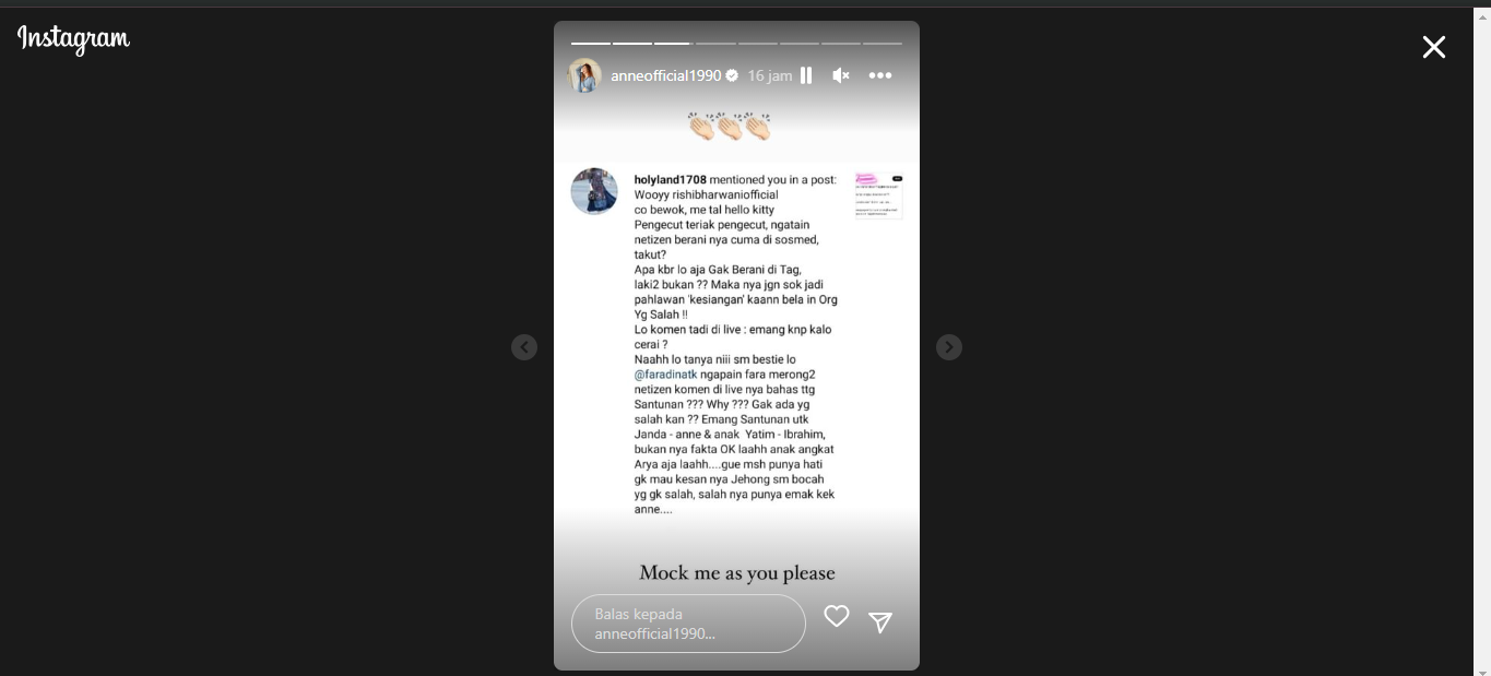 Respont Santai Putri Anne