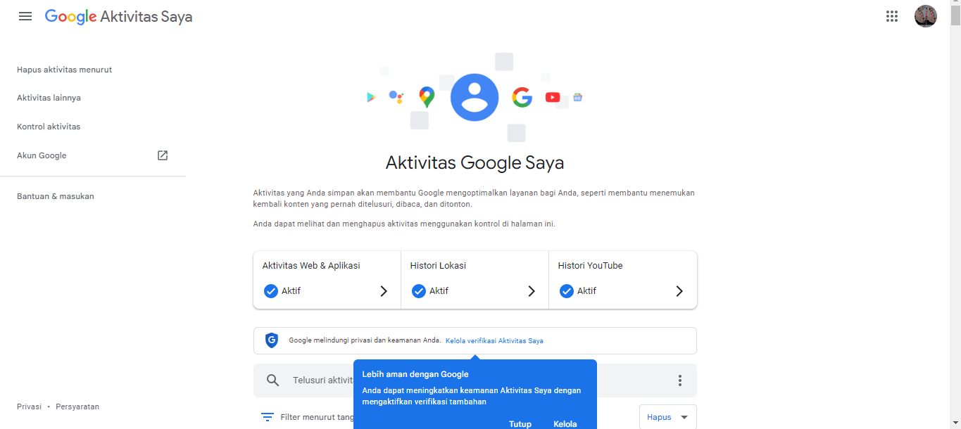 Fitur Google My Activity