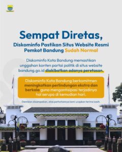Diskominfo Pastikan Situs Website Normal Kembali Pasca Diretas