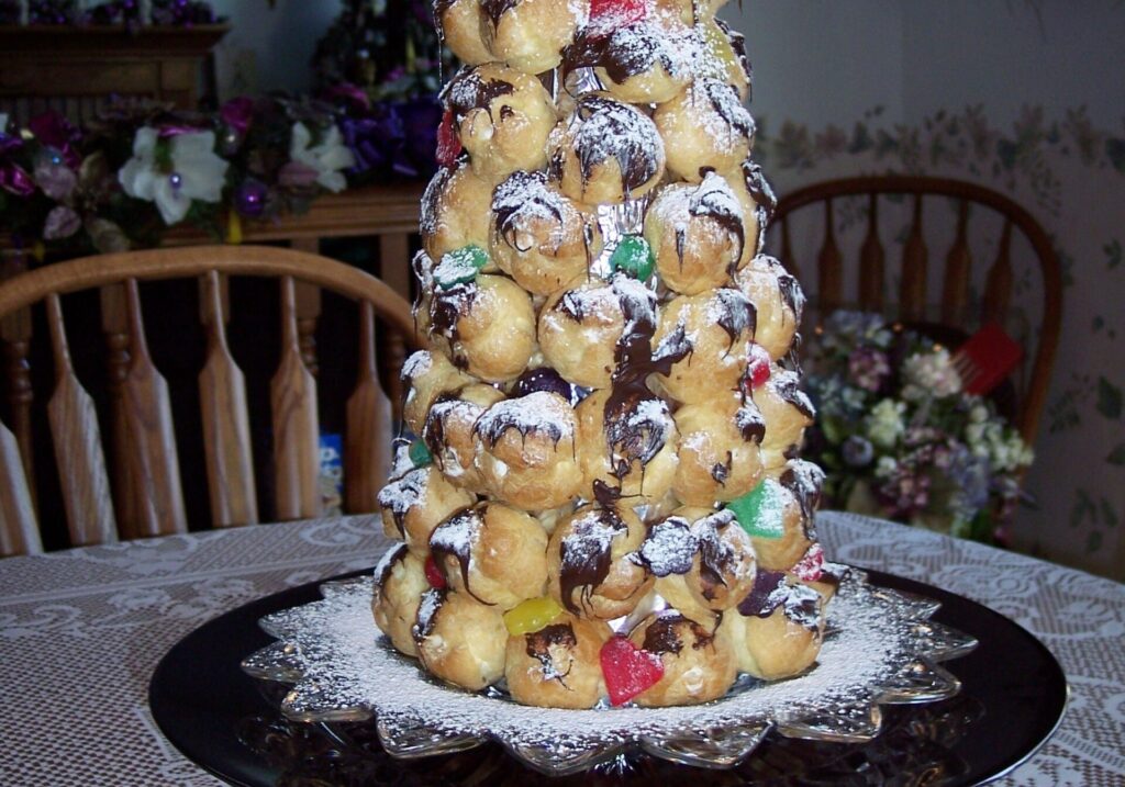 Cream puff christmas tree