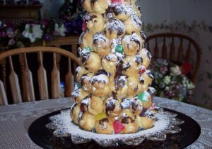 Cream puff christmas tree