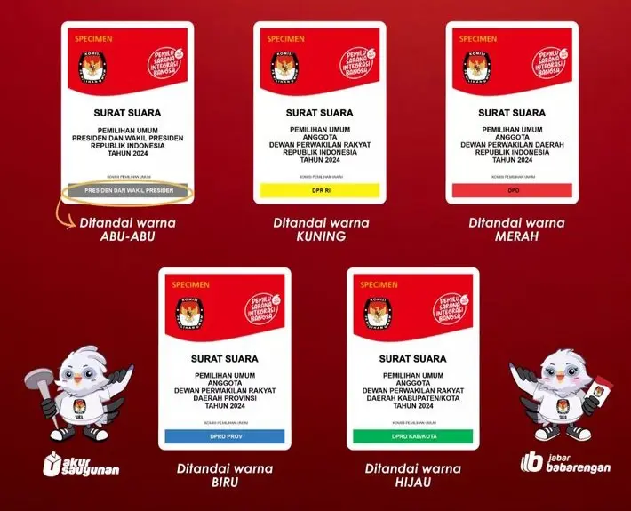 5 Warna Surat Suara pada Pemilu 2024