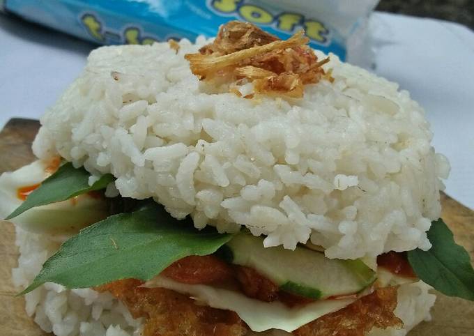 burger nasi ayam suwir