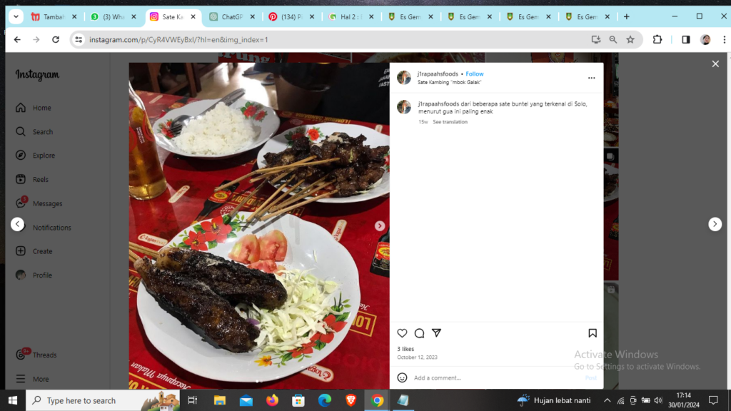 Sate Kambing Buntel