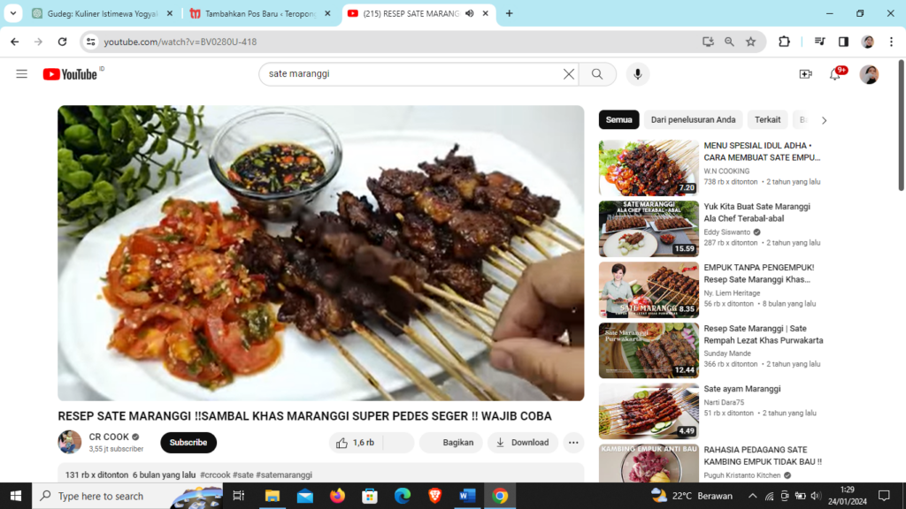 Sate Maranggi Khas Purwakarta, kuliner sunda