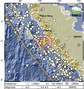 Gempa M 5,7 Pesisir Selatan Sumbar