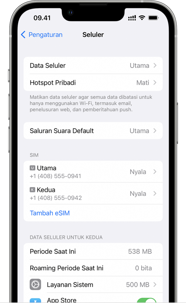 mengaktifkan eSIM