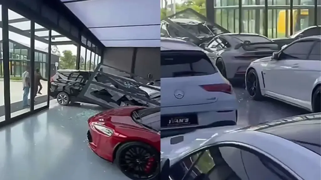 xpander tabrak porsche