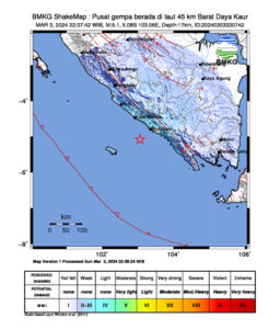 Gempa Magnitudo 5,1  Guncang Kabupaten Kaur Bengkulu