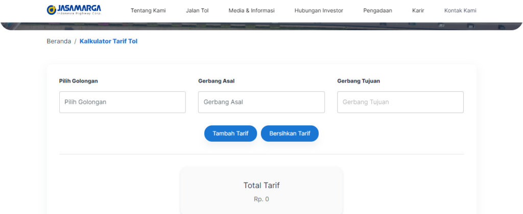 cek tarif tol