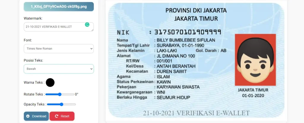 watermark pada KTP