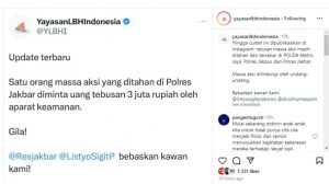 polisi minta tebusan 3 juta