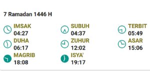 Jadwal Imsak Tasikmalaya hari ini Jumat 7 Maret 2025