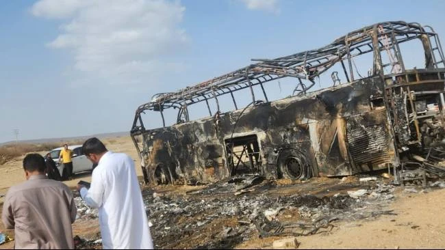 bus jemaah umrah kebakaran