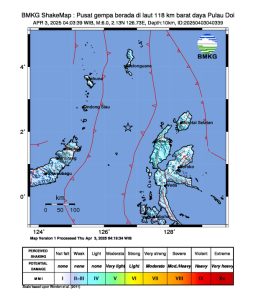 Gempa Guncang Pulau Doi Halmahera Maluku Utara Magnitudo 6,0