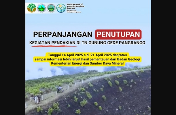 Penutupan jalur pendakian gunung gede pangrango