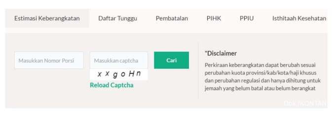 cek nomor porsi haji 2025