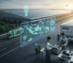 Ilustrasi-Teknologi-logistik-hijau-berbasis-energi-surya-dan-kendaraan-listrik-mulai-dikembangkan-di-Indonesia