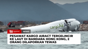 Pesawat Kargo AirACT Tergelincir ke Laut di Bandara Hong Kong, 2 Orang Dilaporkan Tewas
