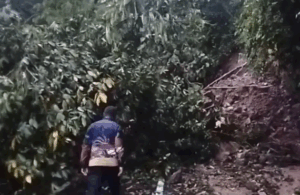 Longsor Cianjur jalan Sindangbarang