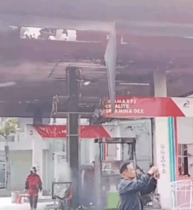 Sebuah Mobil Terbakar saat Isi BBM di SPBU Kota Cimahi