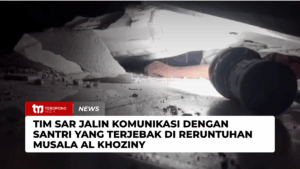 Tim SAR Jalin Komunikasi dengan Santri yang Terjebak di Reruntuhan Musala Al Khoziny