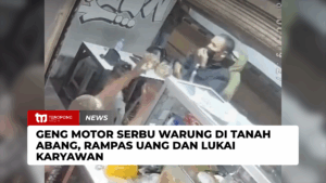 Geng Motor Serbu Warung di Tanah Abang, Rampas Uang dan Lukai Karyawan