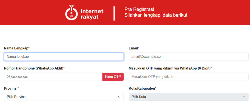 Daftar Layanan Lengkap Internet Rakyat
