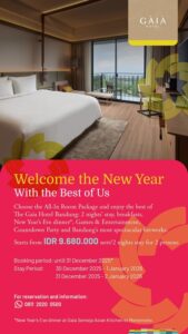 The Gaia Hotel Bandung Sambut Tahun Baru 2026 dengan Andien dan Pertunjukan Kembang Api Terbesar di Kota Bandung