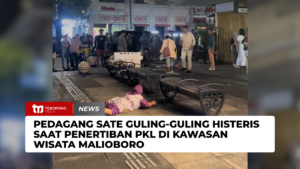 Pedagang Sate Guling-Guling Histeris Saat Penertiban PKL di Kawasan Wisata Malioboro