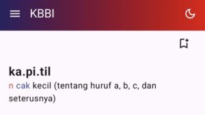 kapitil KBBI